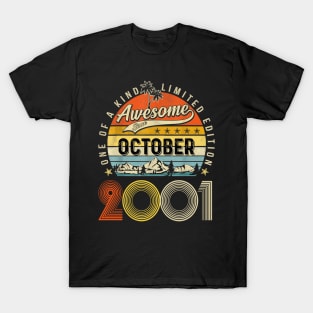 Awesome Since October 2001 Vintage 22nd Birthday T-Shirt